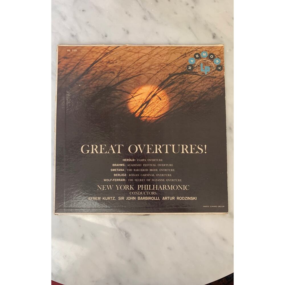 Vintage "Great Overtures New York Philharmonic" Vinyl Record